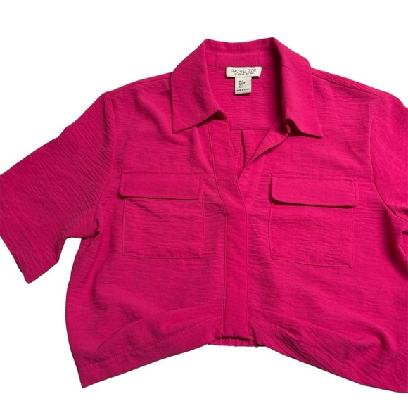 Rachel Zoe Tops - RACHEL ZOE Hot Pink Cropped Blouse Top | Small